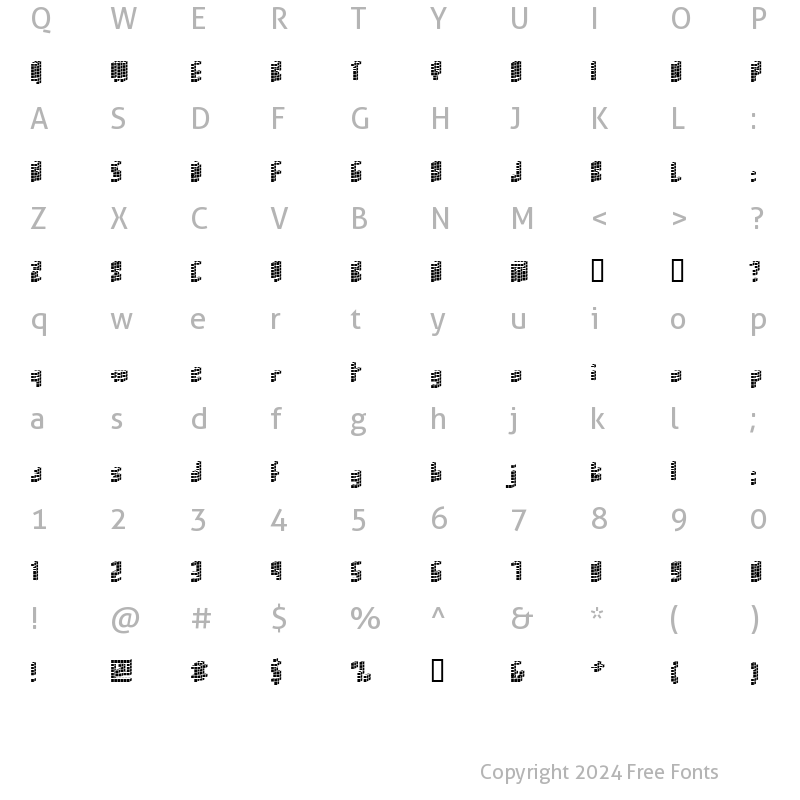 Character Map of Cubica NegativaBold