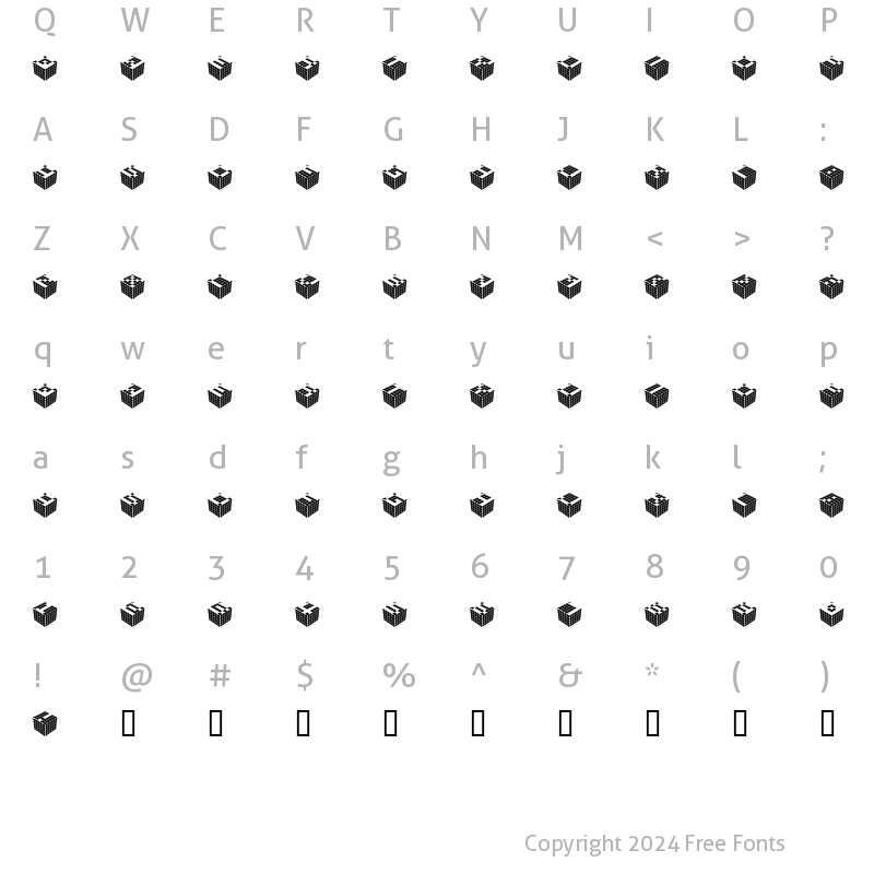 Character Map of CUBICdot standard