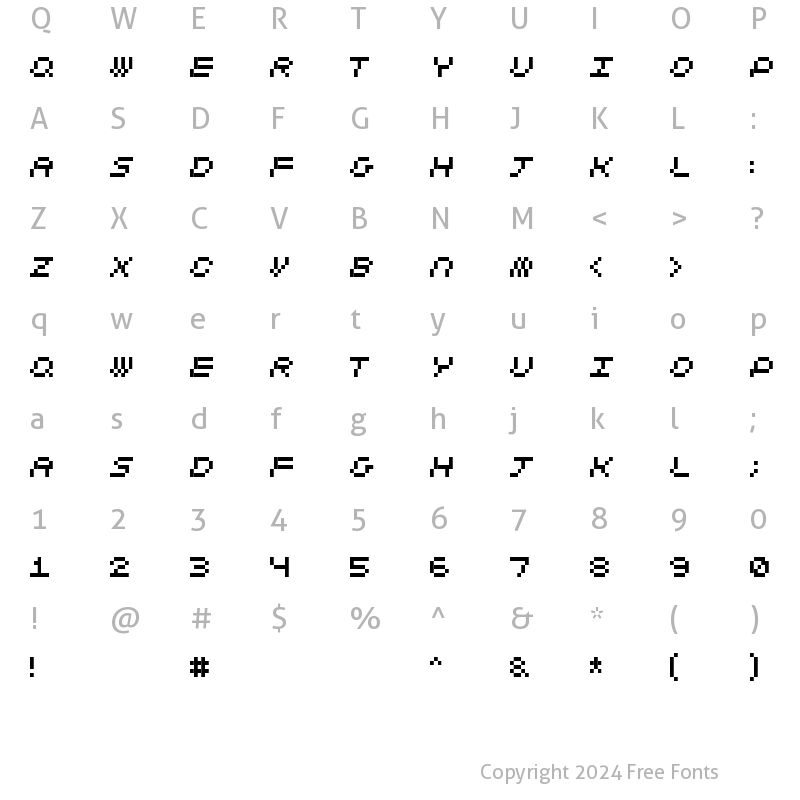 Character Map of CubicFive11 Italic