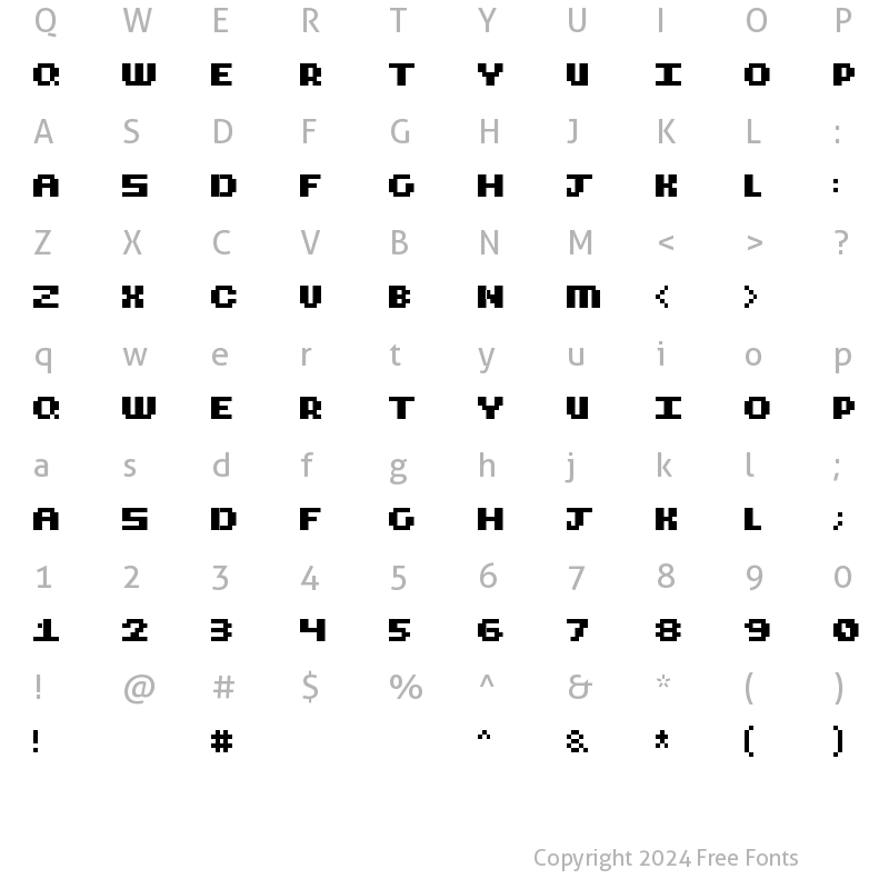 Character Map of CubicFive12 Bold