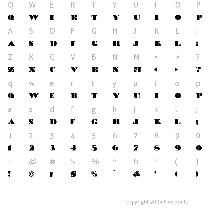 Character Map of Cubist Regular