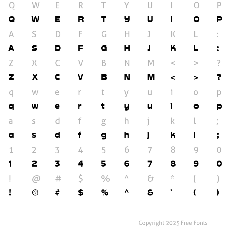 Character Map of Cuckoo Regular