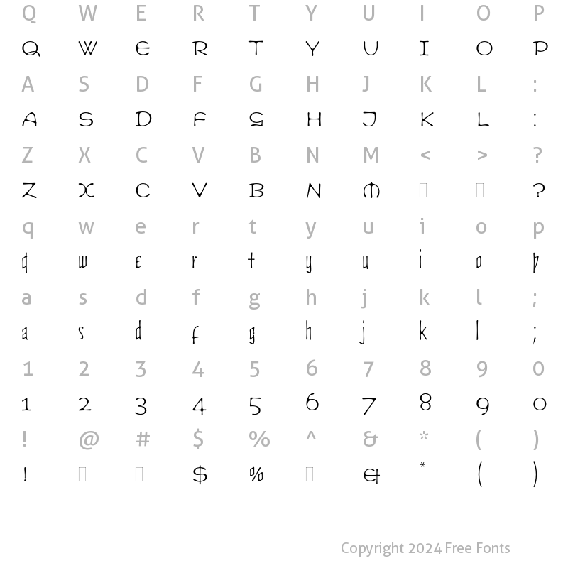 Character Map of Cult Plain Regular