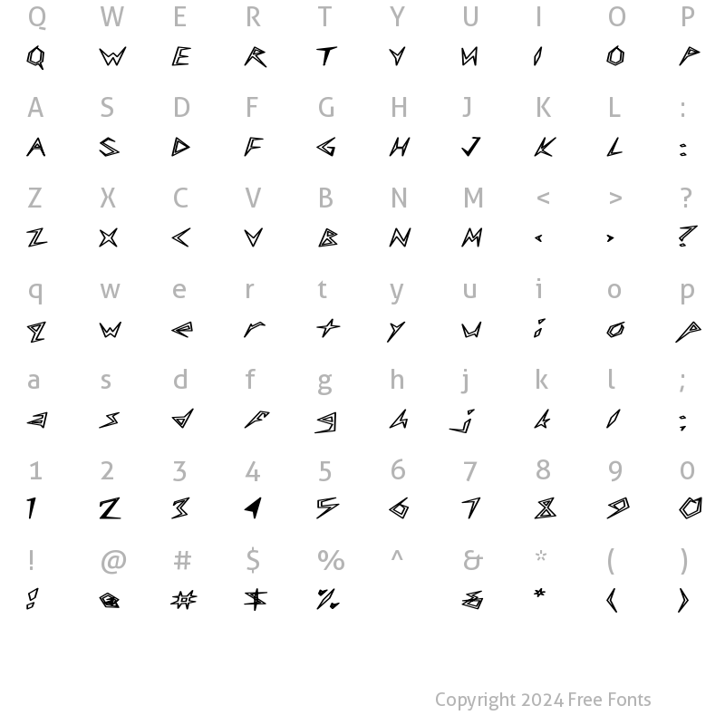 Character Map of CuneiFont-Light HE Bold Bold