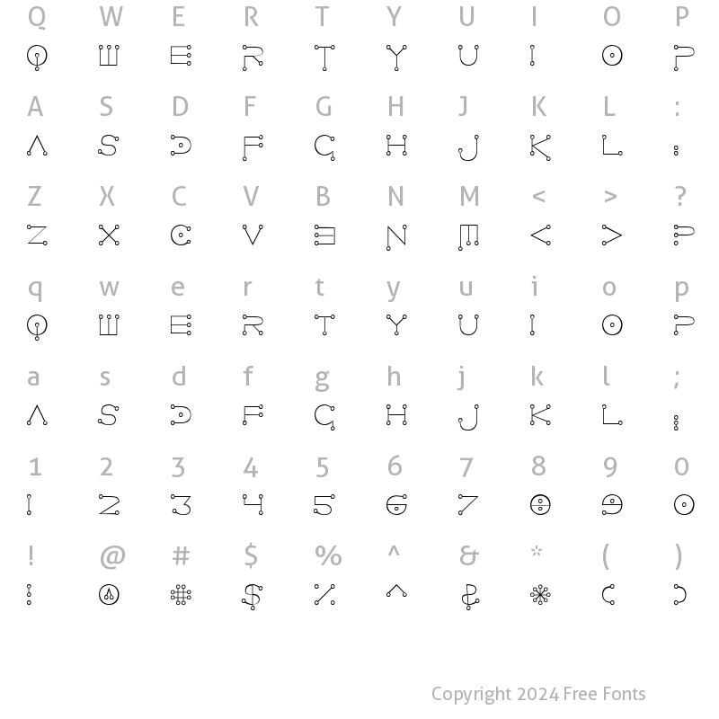 Character Map of Cuniform English Normal