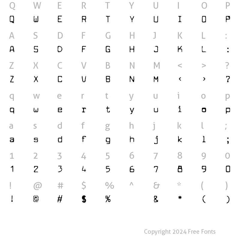 Character Map of Cuomotype Regular