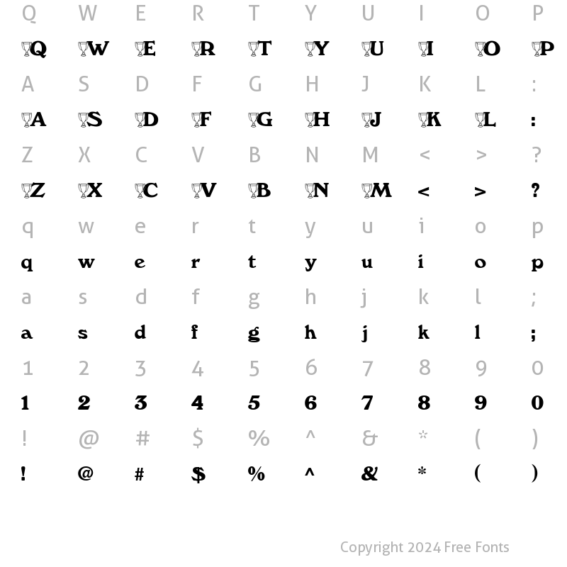 Character Map of Cup Becker Normal