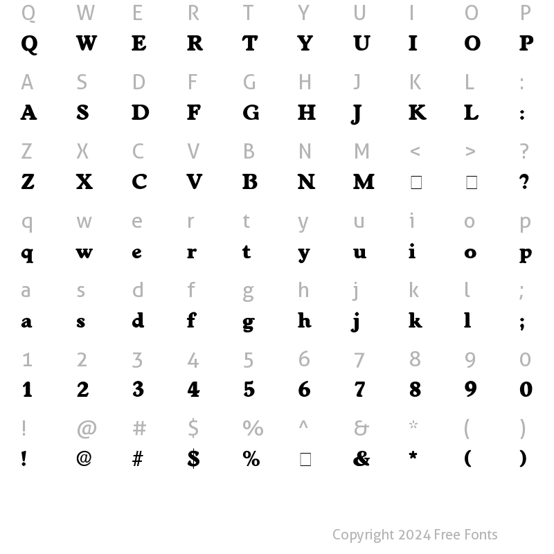 Character Map of Cupola Display SSi Regular