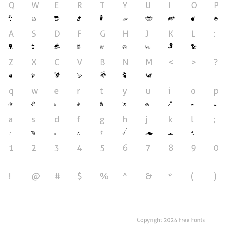 Character Map of Cuppakabra Dingbats Regular