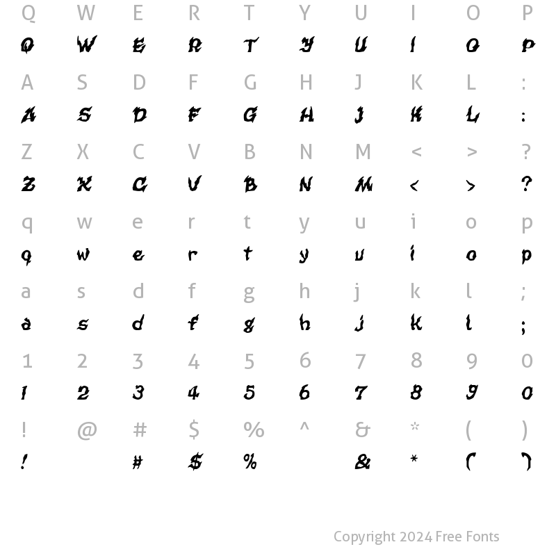 Character Map of CursedKuerbis Regular