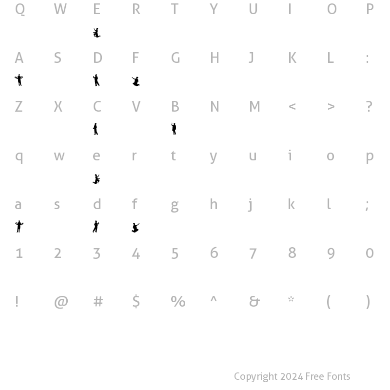 Character Map of curtain call Regular