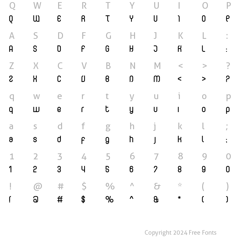 Character Map of Curvature-Bold Regular