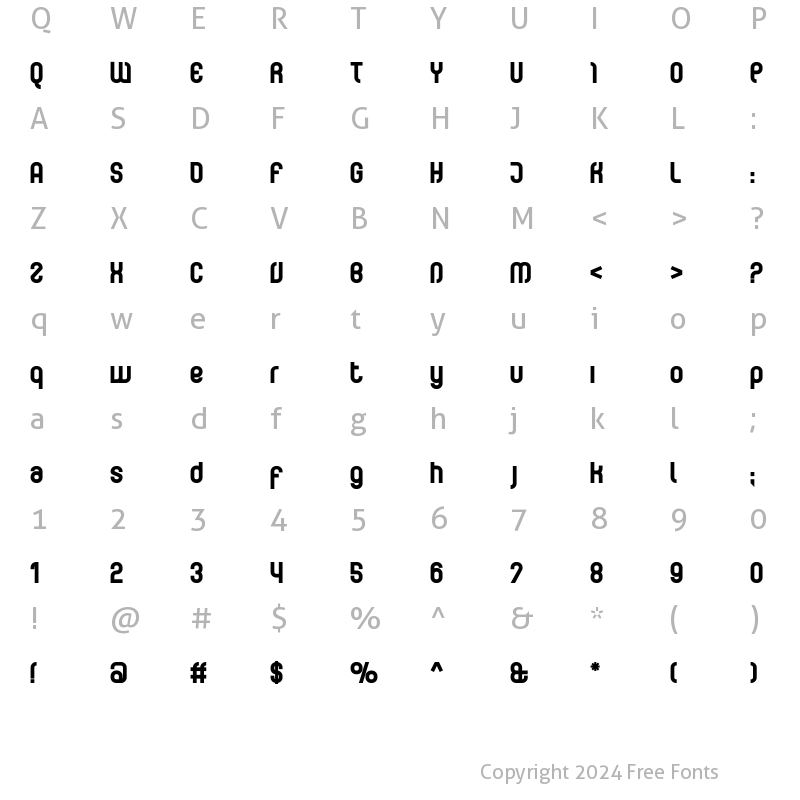 Character Map of CurvatureBlack Regular