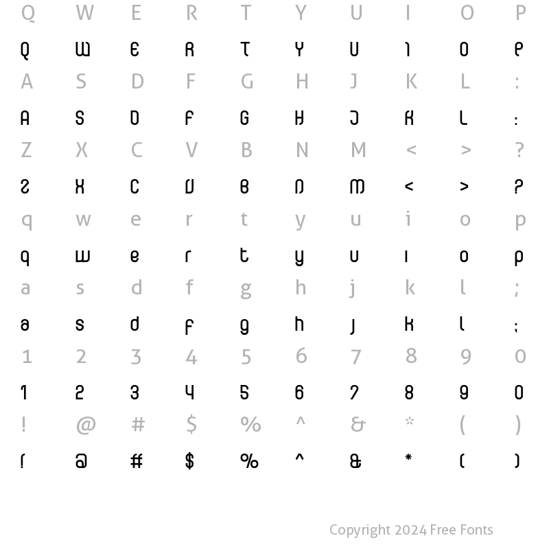 Character Map of CurvatureBold Regular