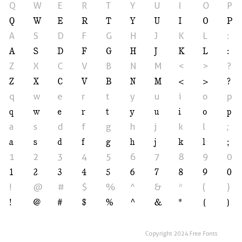 Character Map of Cushing Book