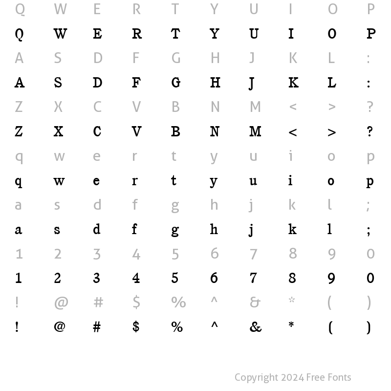 Character Map of Cushing LT Medium Regular