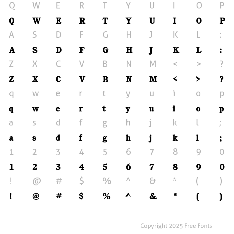 Character Map of CushingItcTEEHea Regular