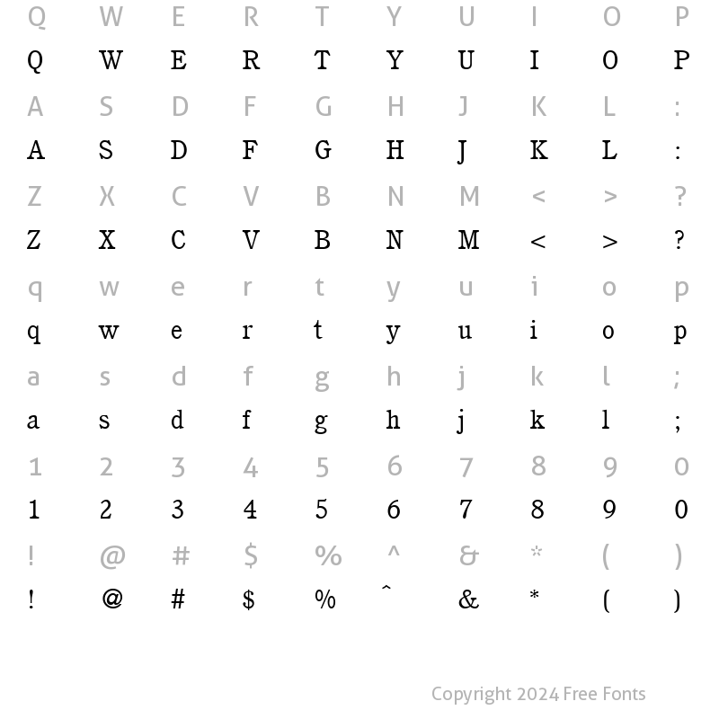 Character Map of CushingNova Regular