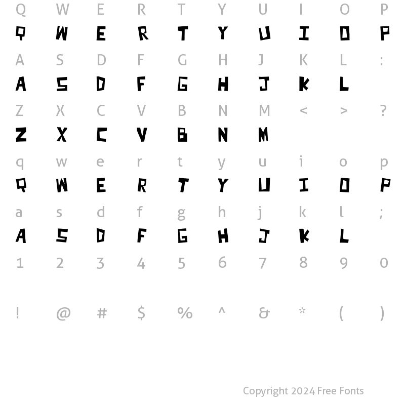 Character Map of Cut It Out Regular