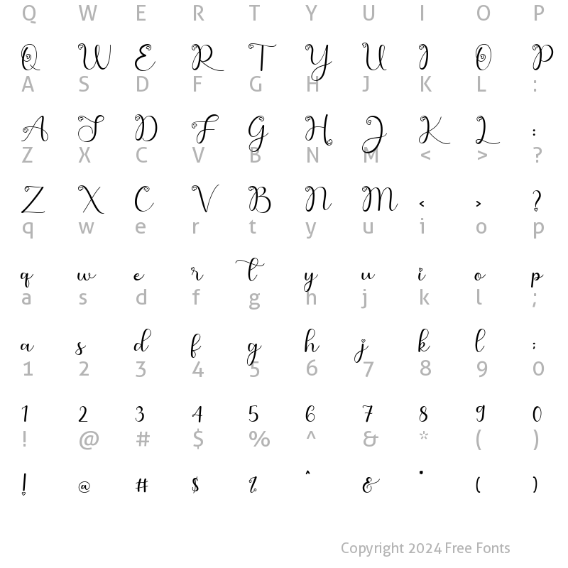 Character Map of Cute Butterfly Regular