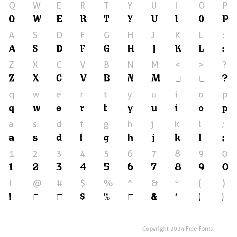 Character Map of Cute Crate Display SSi Regular