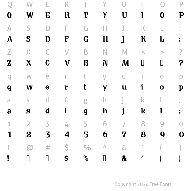 Character Map of CuteCrateDisplaySSi Regular