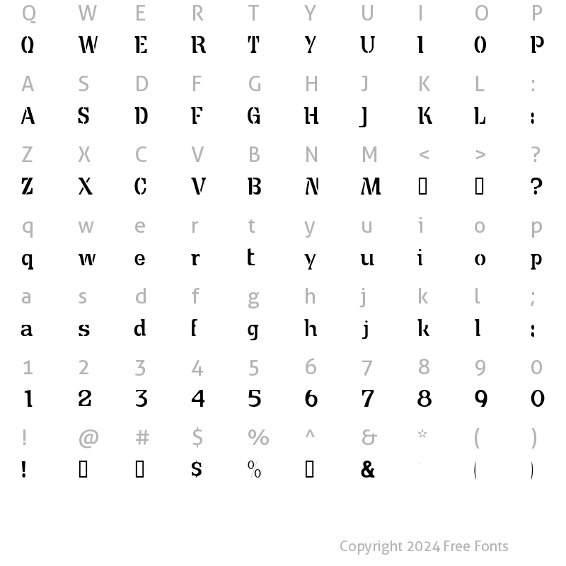 Character Map of CuteCrateSSi Regular