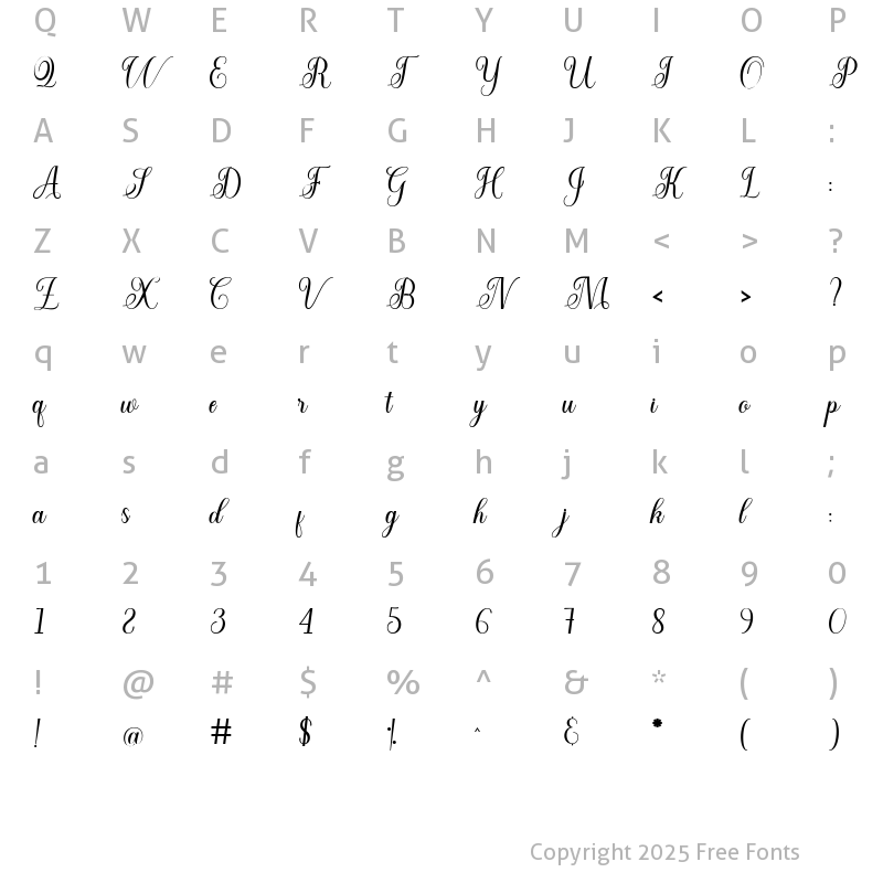 Character Map of CuttauriScript Regular