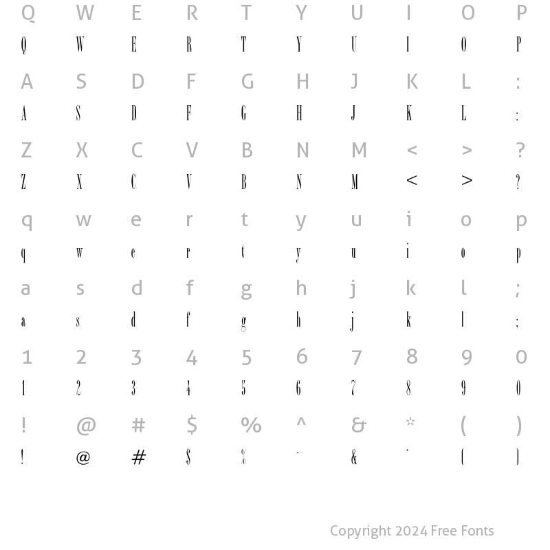 Character Map of CutterRoman Regular