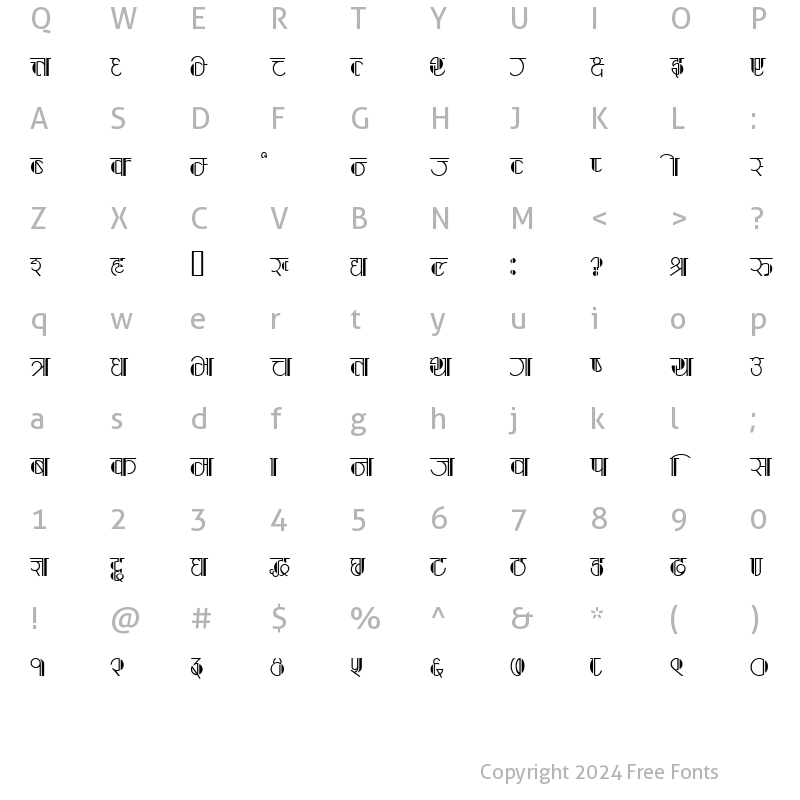 Character Map of CV KunjanDeco Regular