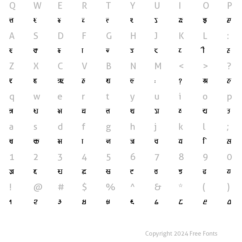 Character Map of CWIN Regular