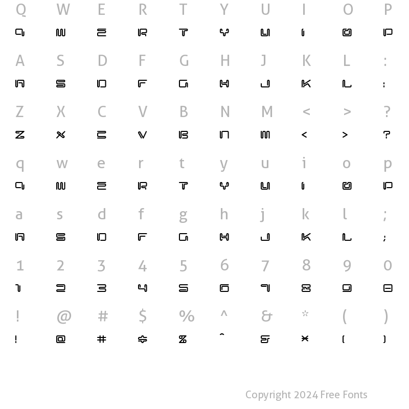 Character Map of CyberMonkey Medium