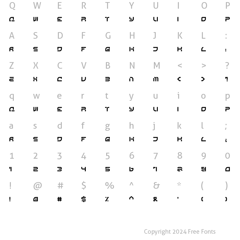 Character Map of Cybersky Regular