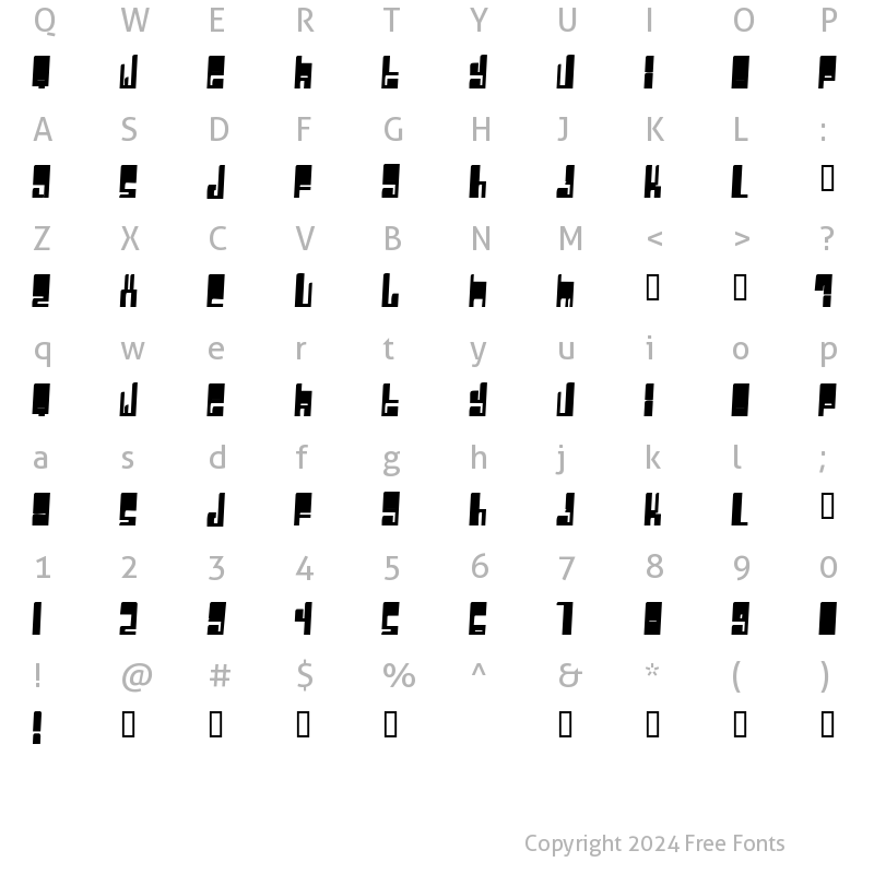 Character Map of Cyberwhiz Regular