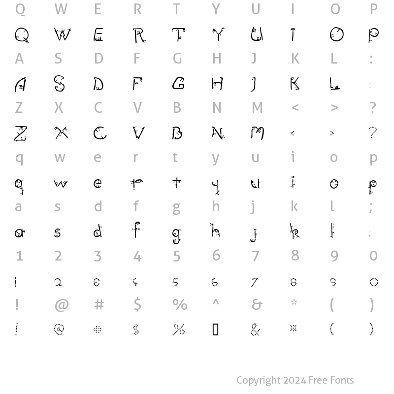 Character Map of CyberZombie Regular