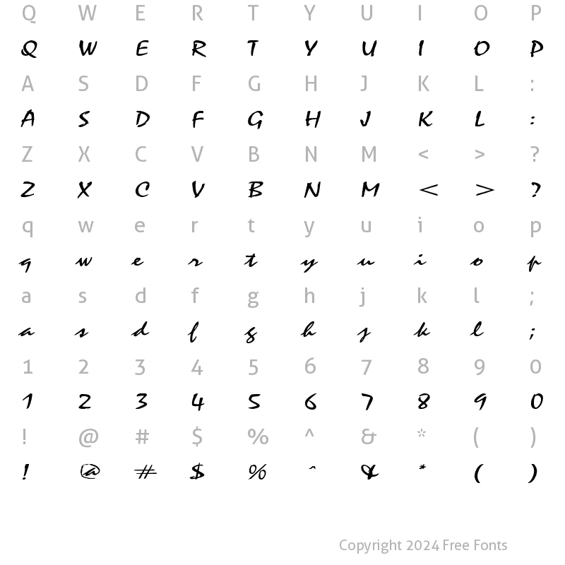 Character Map of CycloneExtended Regular