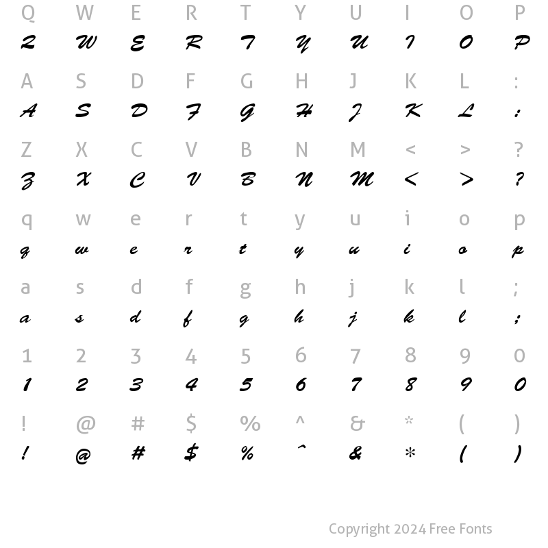 Character Map of CyrillicBrush Medium