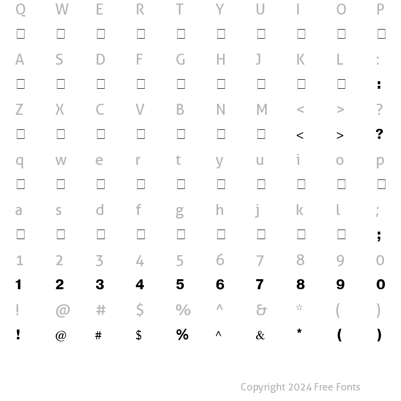 Character Map of CyrillicHelv Bold