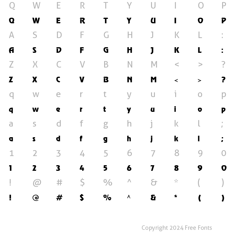 Character Map of CyrillicRevue Normal