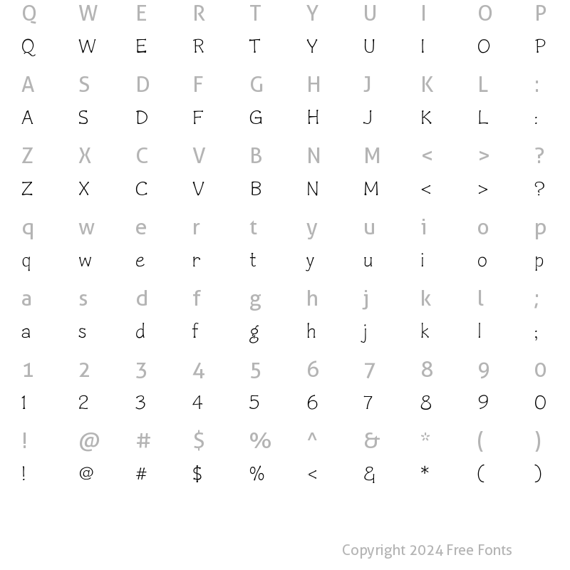 Character Map of Czaristane Demo Regular