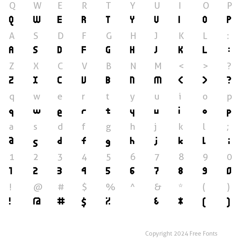 Character Map of D3 Beatmapism Neo Regular