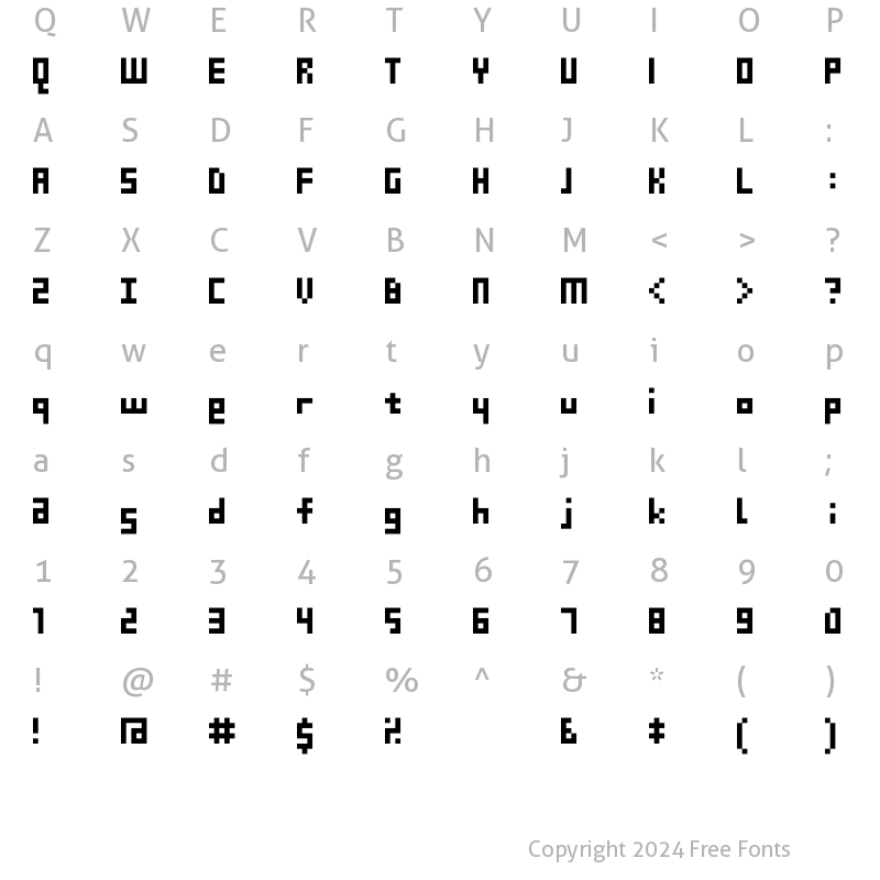 Character Map of D3 Beatmapism Regular