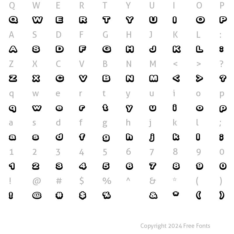 Character Map of D3 Biscuitism Bold Regular