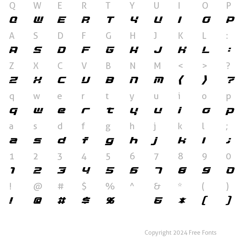 Character Map of D3 Circuitism Oblique Regular