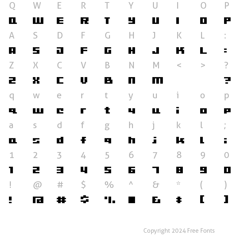 Character Map of D3 CuteBitMapism TypeA Regular