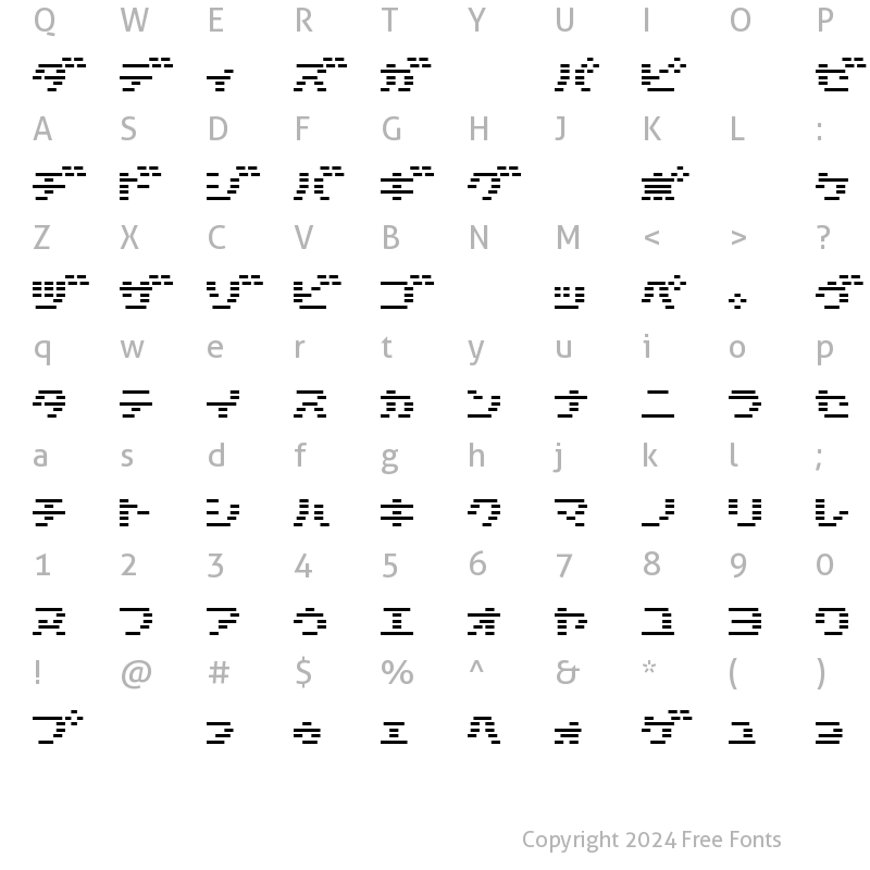 Character Map of D3 DigiBitMapism Katakana Regular