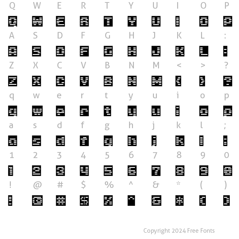 Character Map of D3 DigiBitMapism type C Regular