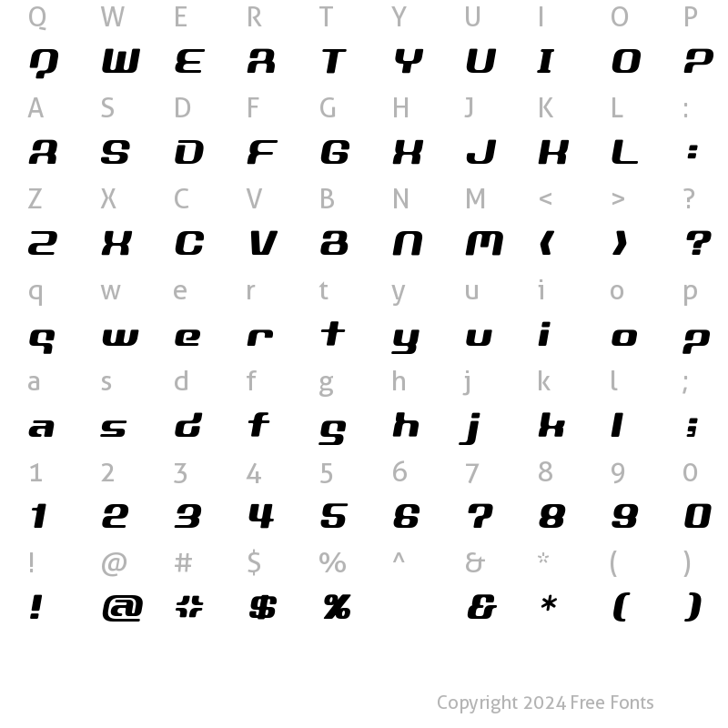 Character Map of D3 Globalism italic Regular