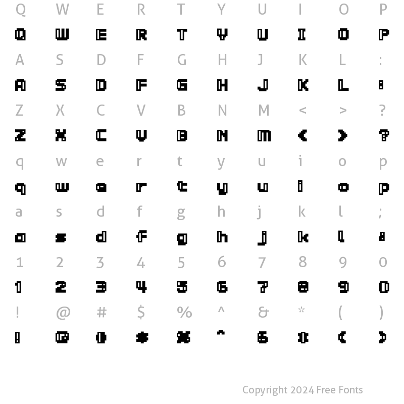 Character Map of D3 Groovitmapism Regular