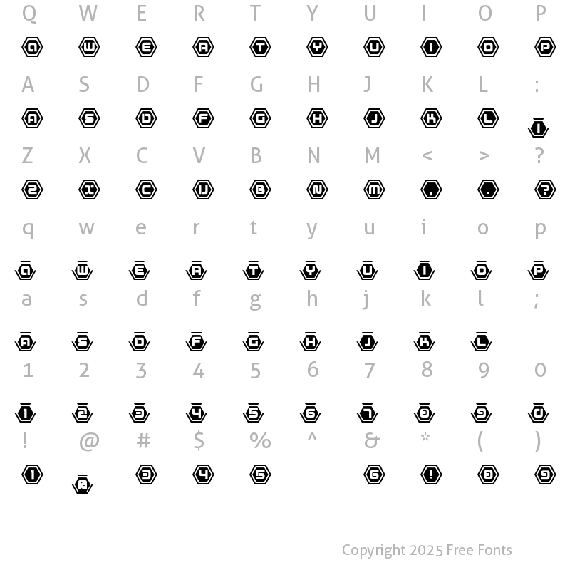 Character Map of D3 Honeycombism Sorround Regular